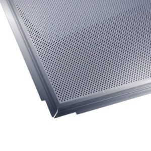 Алюминиевая кассета PRiMET 595х595 К45, 0,30 мм, металлик серебристый с перфорацией