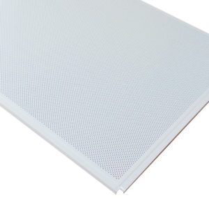 Перфорированная алюминиевая кассета LINE 600х600 цвет белый