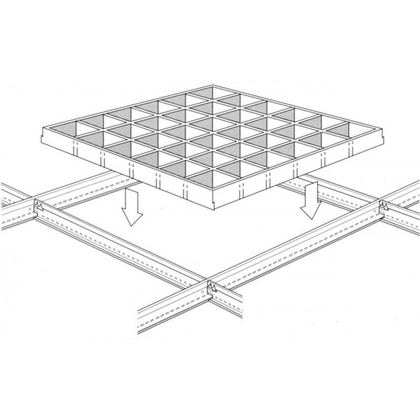 lLFgrstr_SY Потолок Грильято GL-15 монтируется в подвесную систему Армстронг