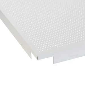 Алюминиевая кассета закрытого типа ЗС PRiMET, 90°, (600х600), белый матовый с перфорацией d2,5мм