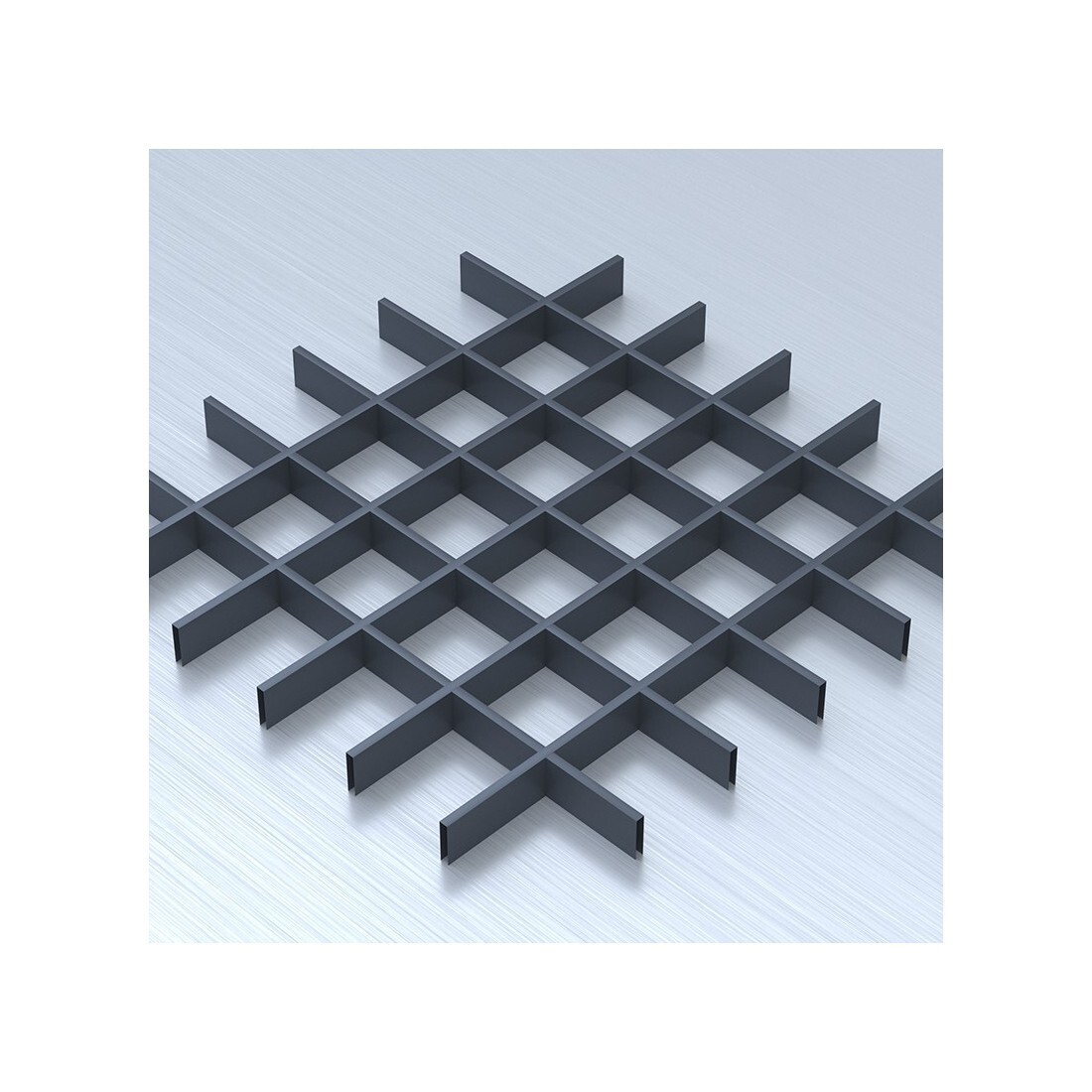 Потолок Грильято с ячейкой 100х100 цвет графит