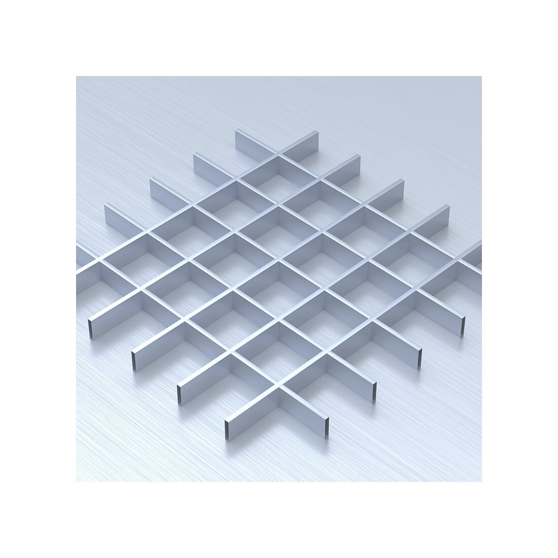 Потолок Грильято с ячейкой 100х100 цвет металлик