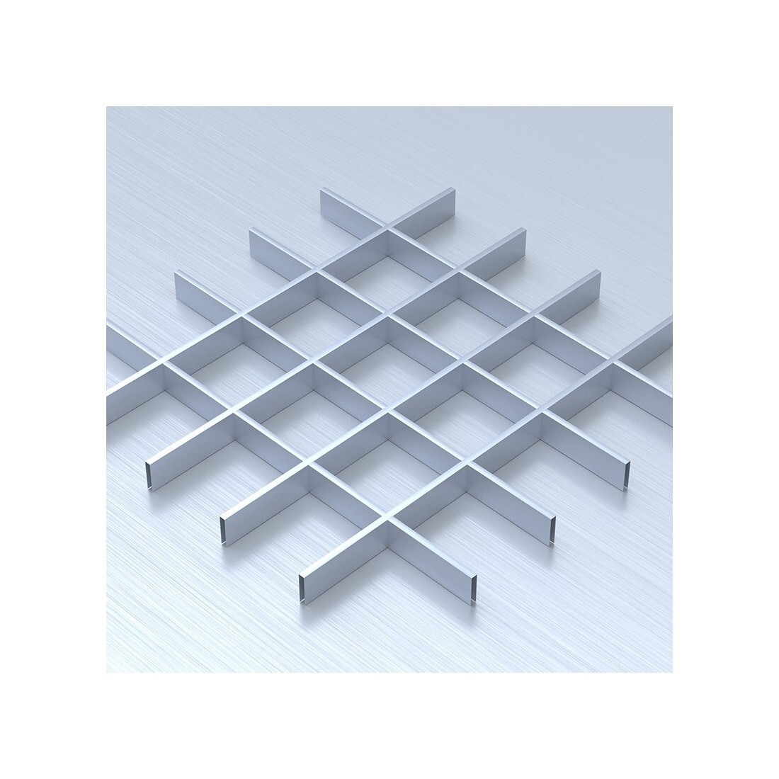 Потолок Грильято с ячейкой 120х120 цвет металлик