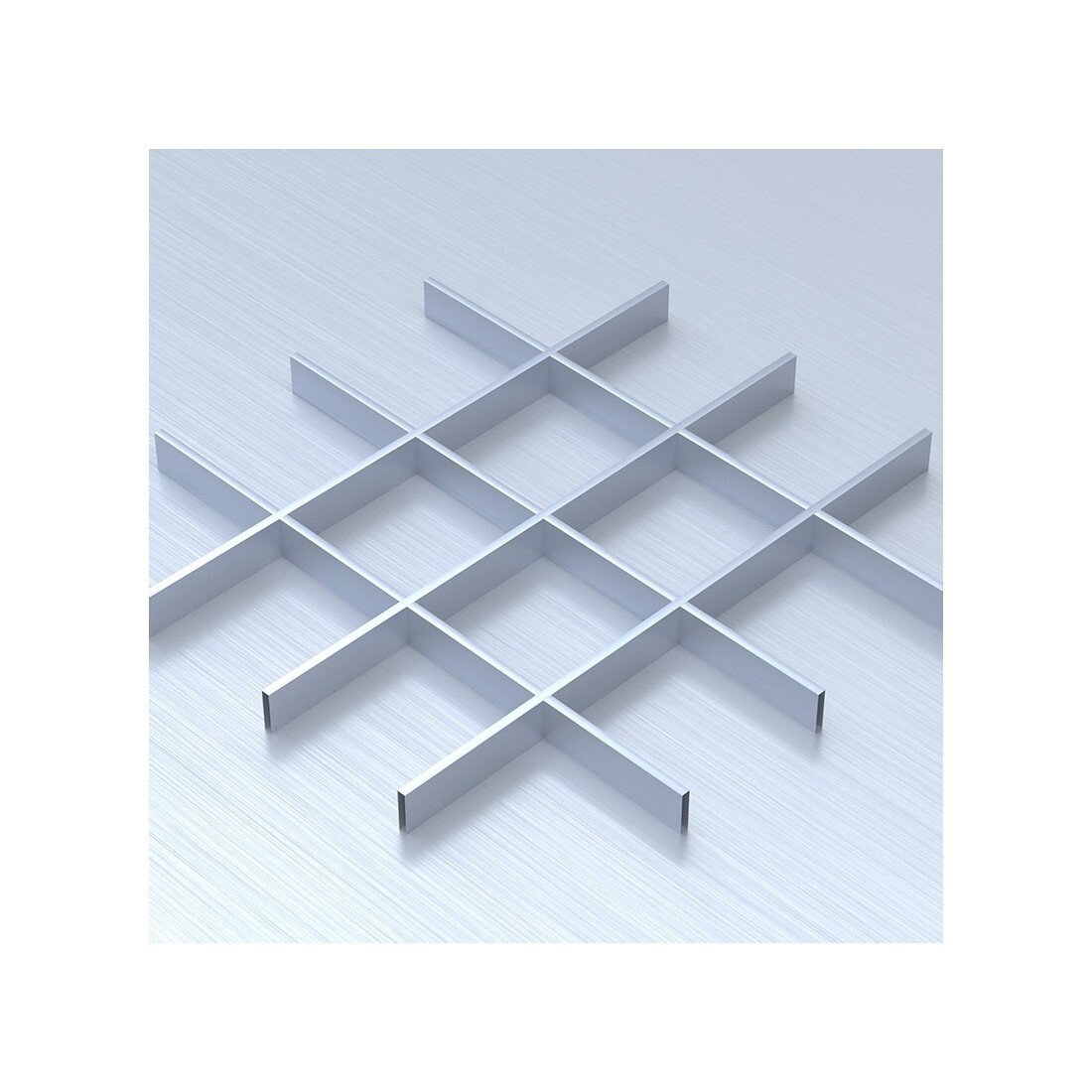 Потолок Грильято с ячейкой 150х150 цвет металлик