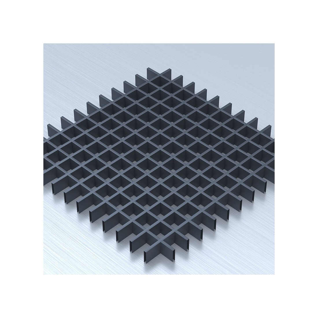 Потолок Грильято с ячейкой 50х50 цвет графит