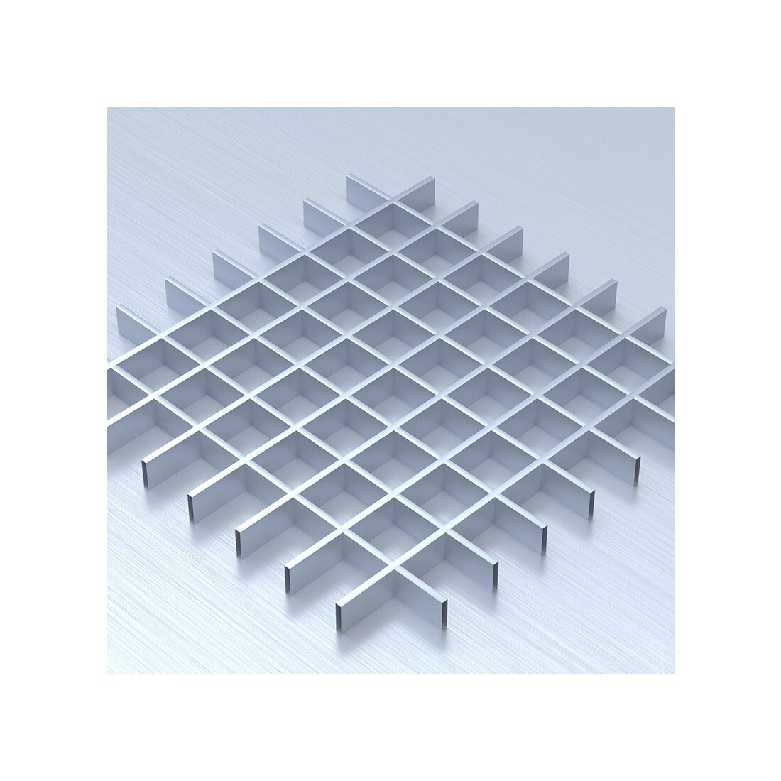 Потолок Грильято с ячейкой 75х75 цвет металлик