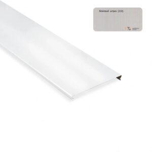 Реечный потолок Бежевый штрих-210 D в интерьере кухни